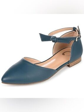 Journee Collection Vielo Ballet Diamond Toe Bow Buckle Flats New Size 6